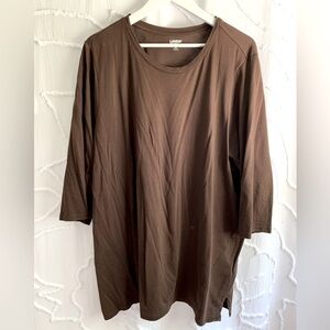 Lands' End Women's Brown 3/4 Sleeve Top